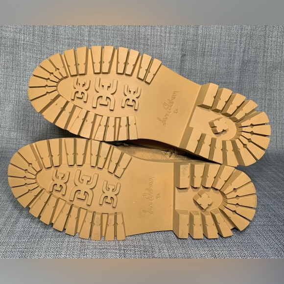 Sam Edelman Kyler 2 Caramel Suede Faux Shearling Combat Boots - Picture 6 of 7